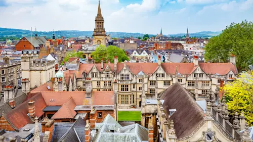 Aerial shot of Oxford