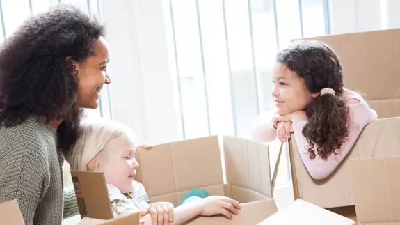 Woman Talking With Children